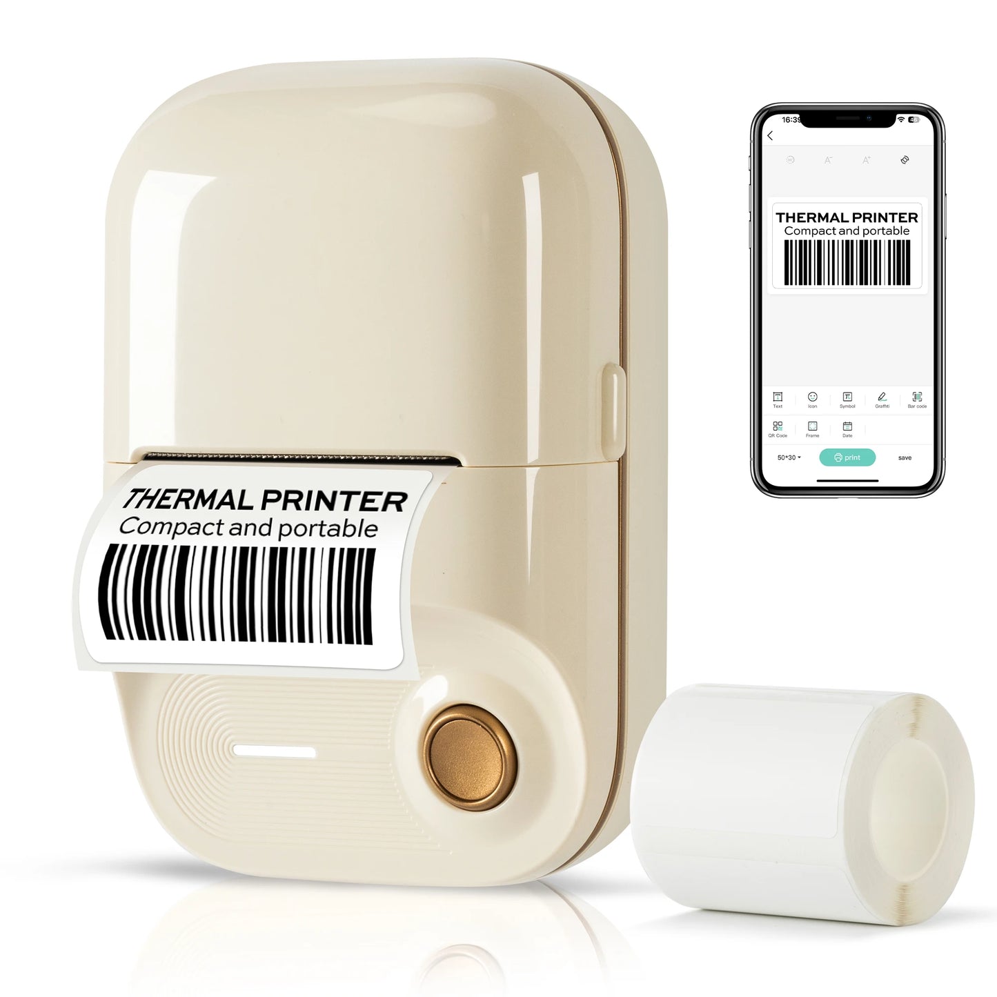 Deli Bluetooth Label Maker Machine, 2-inch Portable Handheld Retro Printer with Tape Cartridge, Inkless Electronic Labeler