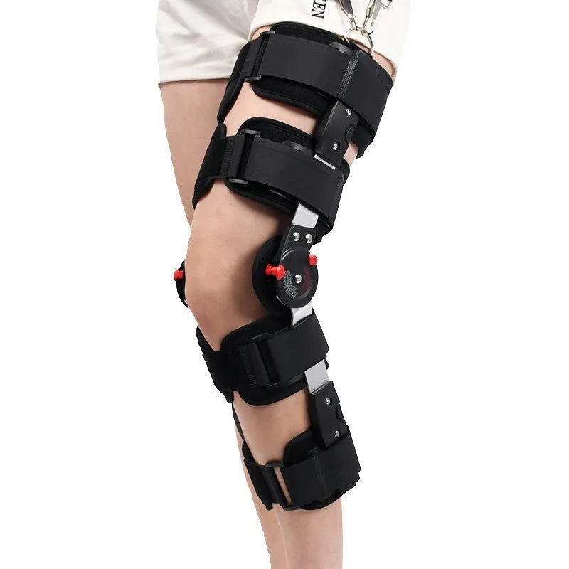 Adjustable Knee Brace Hinged Support Carbon Fiber Stay for Leg Fracture Meniscus Rehabilitation Post Surgery Recovery Breathable