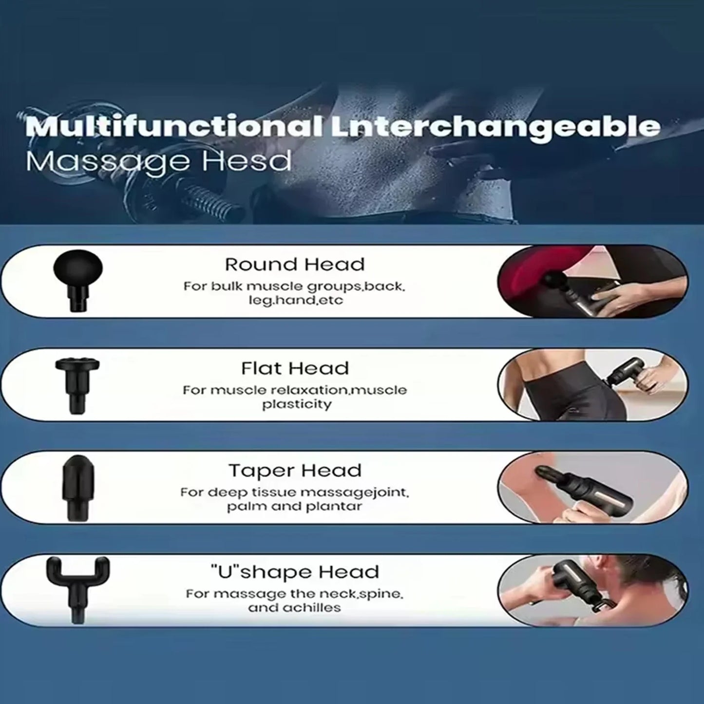 Portable Fascia Gun Deep Tissue Massage Device With Adjustable Speed