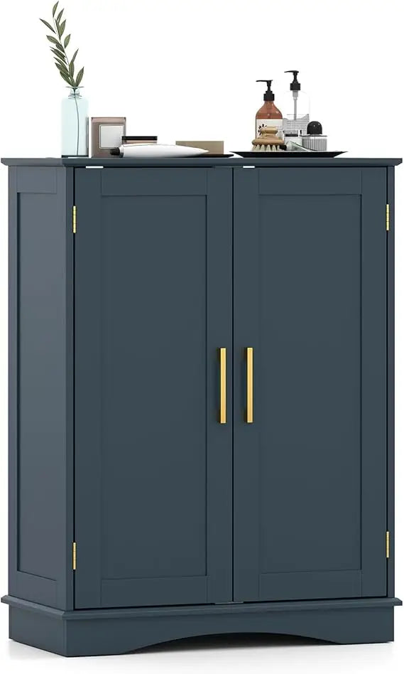 Bathroom Storage Cabinet, Modern 31.5 Cupboard w/Adjustable Shelves, 2 Doors, Freestanding Floor Cabinet Storage Organiz