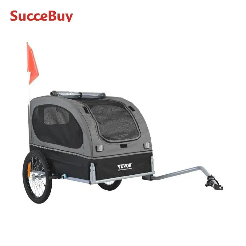 SucceBuy 88 lbs Dog Bike Trailer Pet Cart Bicycle Carrier with Wheels Coupler Reflectors Flag Collapsible to Store for Dogs