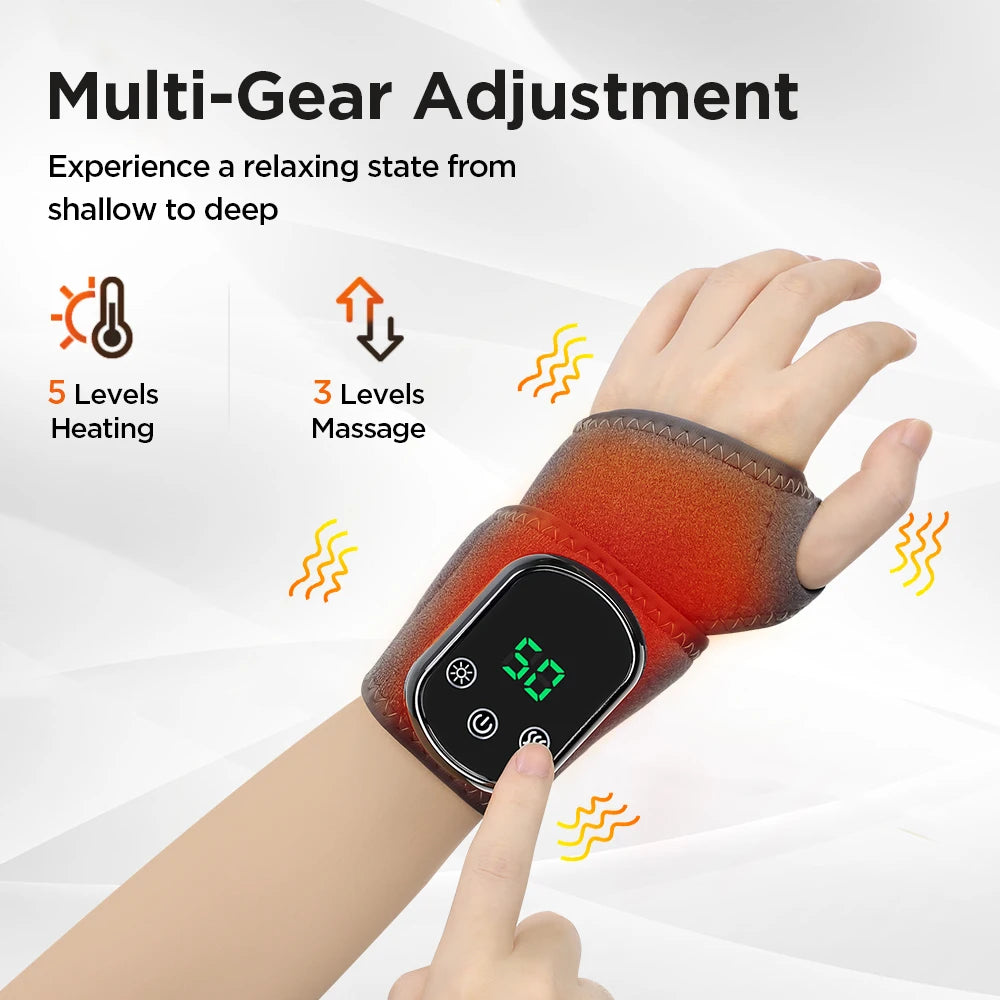 Agdoad Electric Heating Wrist Massager With Levels And Vibration