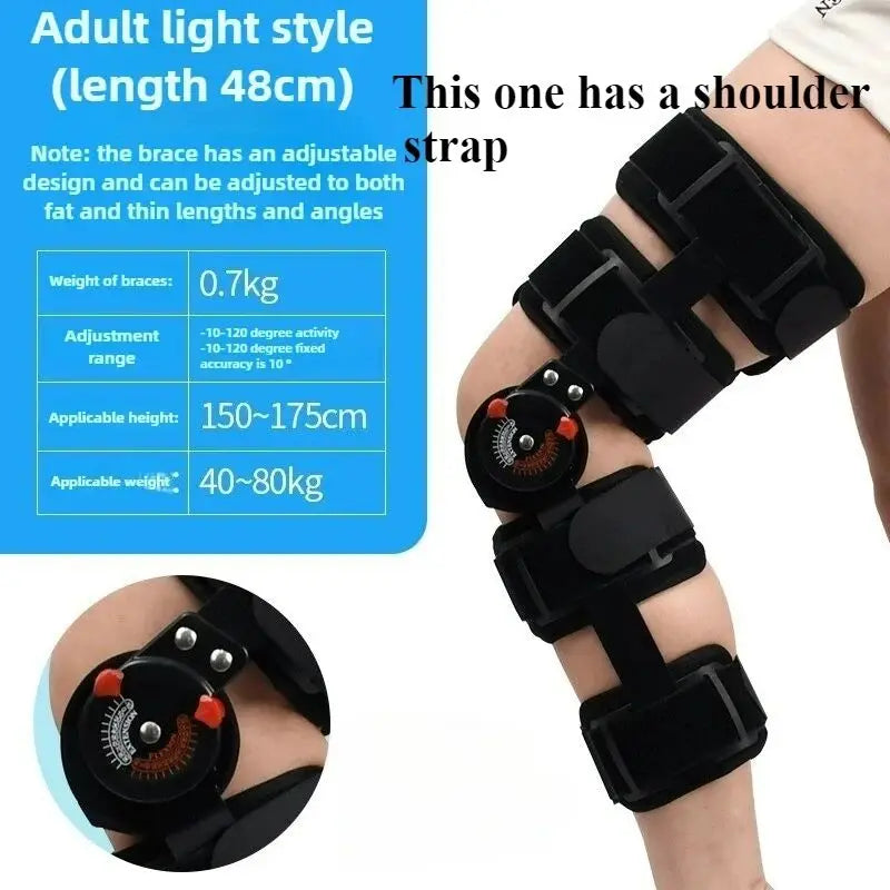 Adjustable Knee Brace Hinged Support Carbon Fiber Stay for Leg Fracture Meniscus Rehabilitation Post Surgery Recovery Breathable
