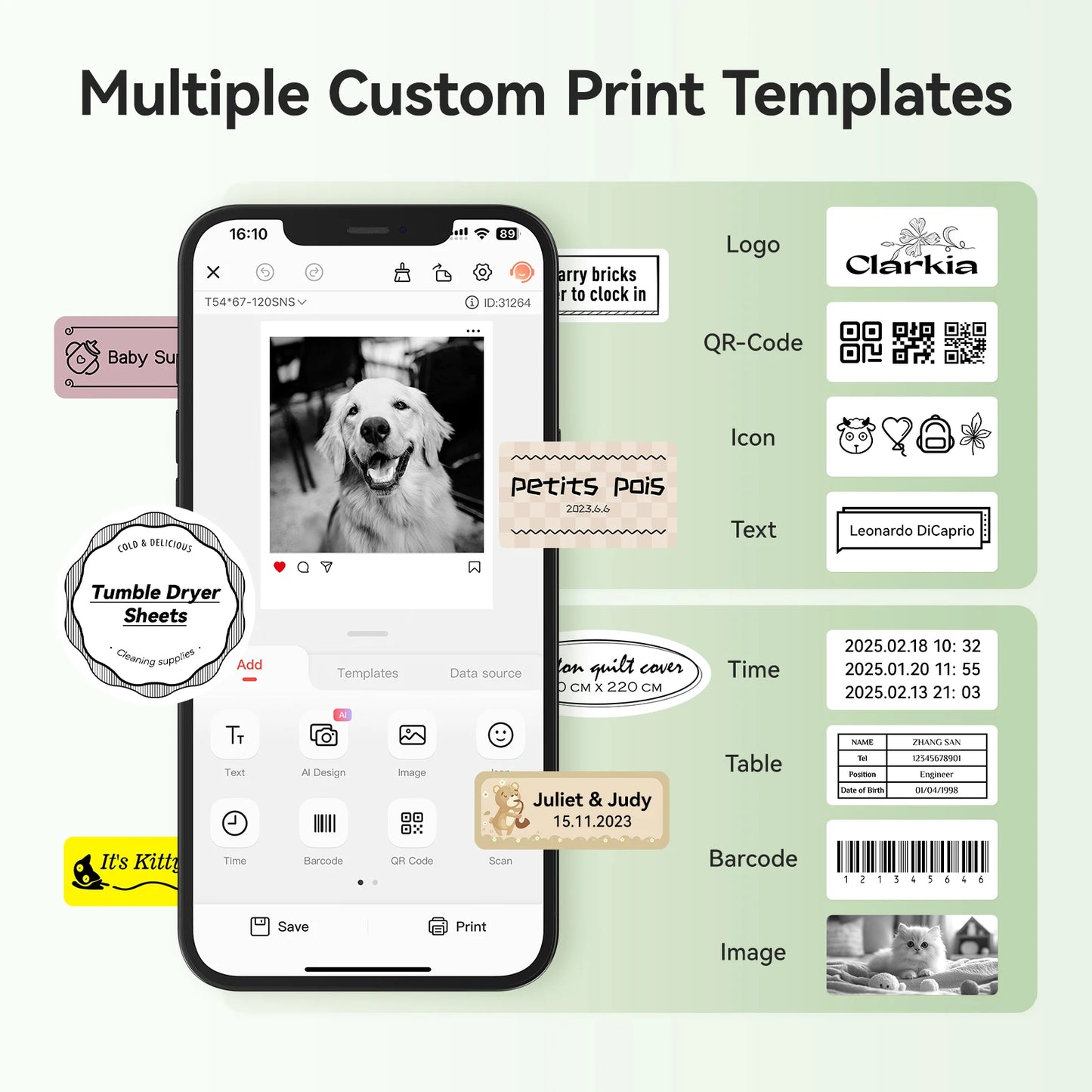 Niimbot B21 Pro 300dpi Label Maker Bluetooth printer 20-50mm Width Tape For DIY Crafts Notes Scrapbook Photo Shipped Locally