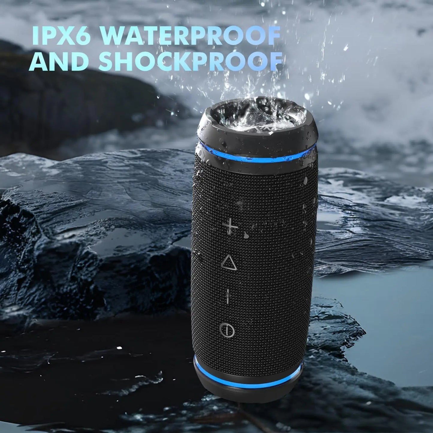 W-KING BT226 Portable Bluetooth Speaker Loud, 36W Extra Bass,360° Surround Hi-Fi Sound,24H Playtime,BT5.4, IPX6 Waterproof