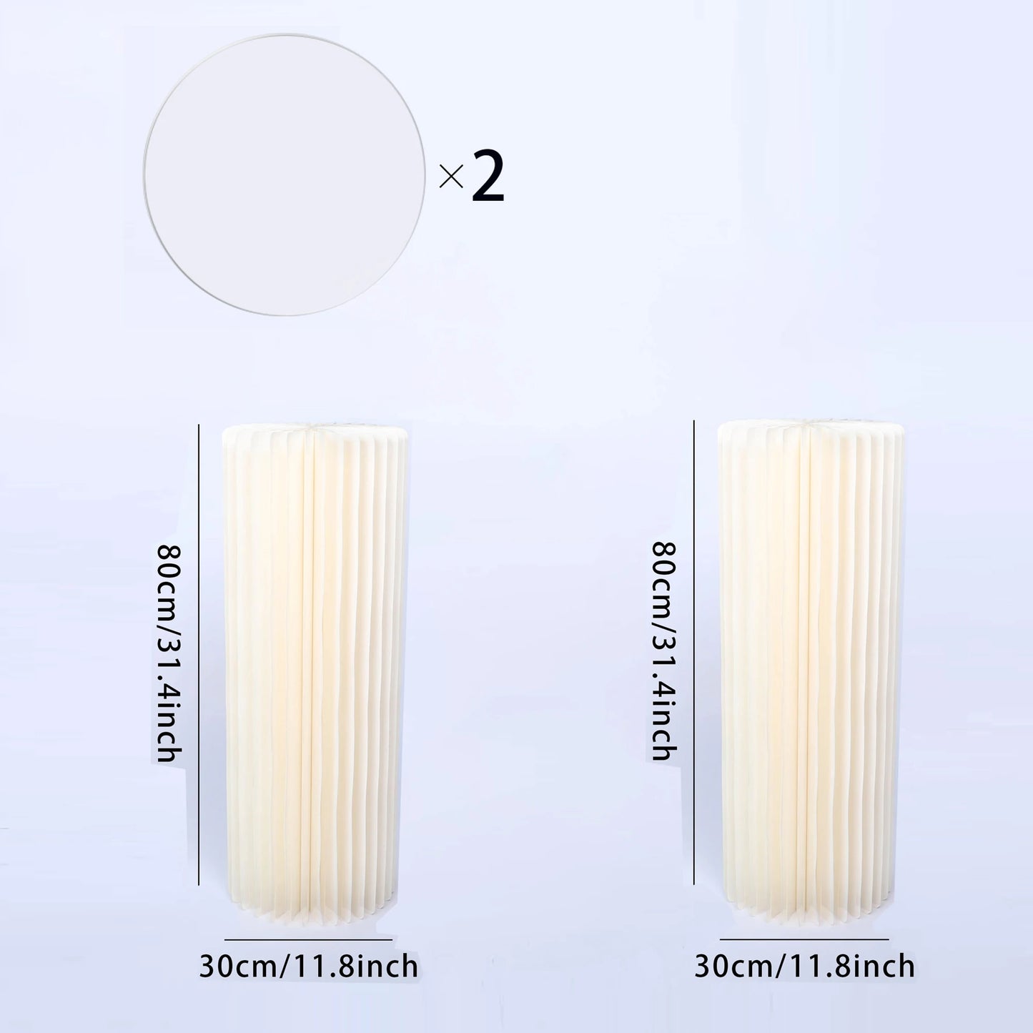2 foldable paper pillars display base, milky white wedding display, birthday party decoration, dessert table paper Roman pillar
