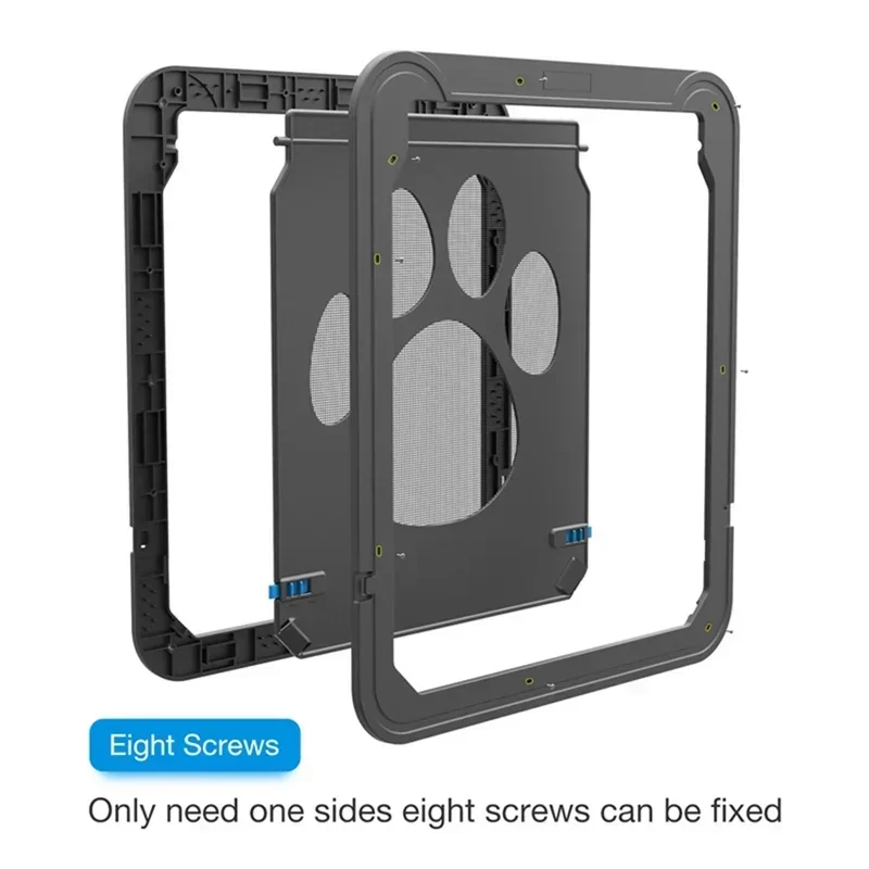 Pet Screen Door Lockable Magnetic Flap Screen Automatic Lockable Black Door for Puppy Dog and Cat Door