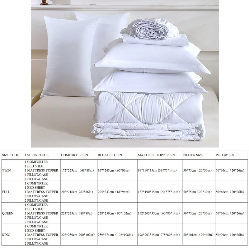 5pcs/7pcs Twin Full Queen King Bedding Sets Home Decor Comforter Flat Sheet Fitted Sheet Pillowcases Sleeping Sets