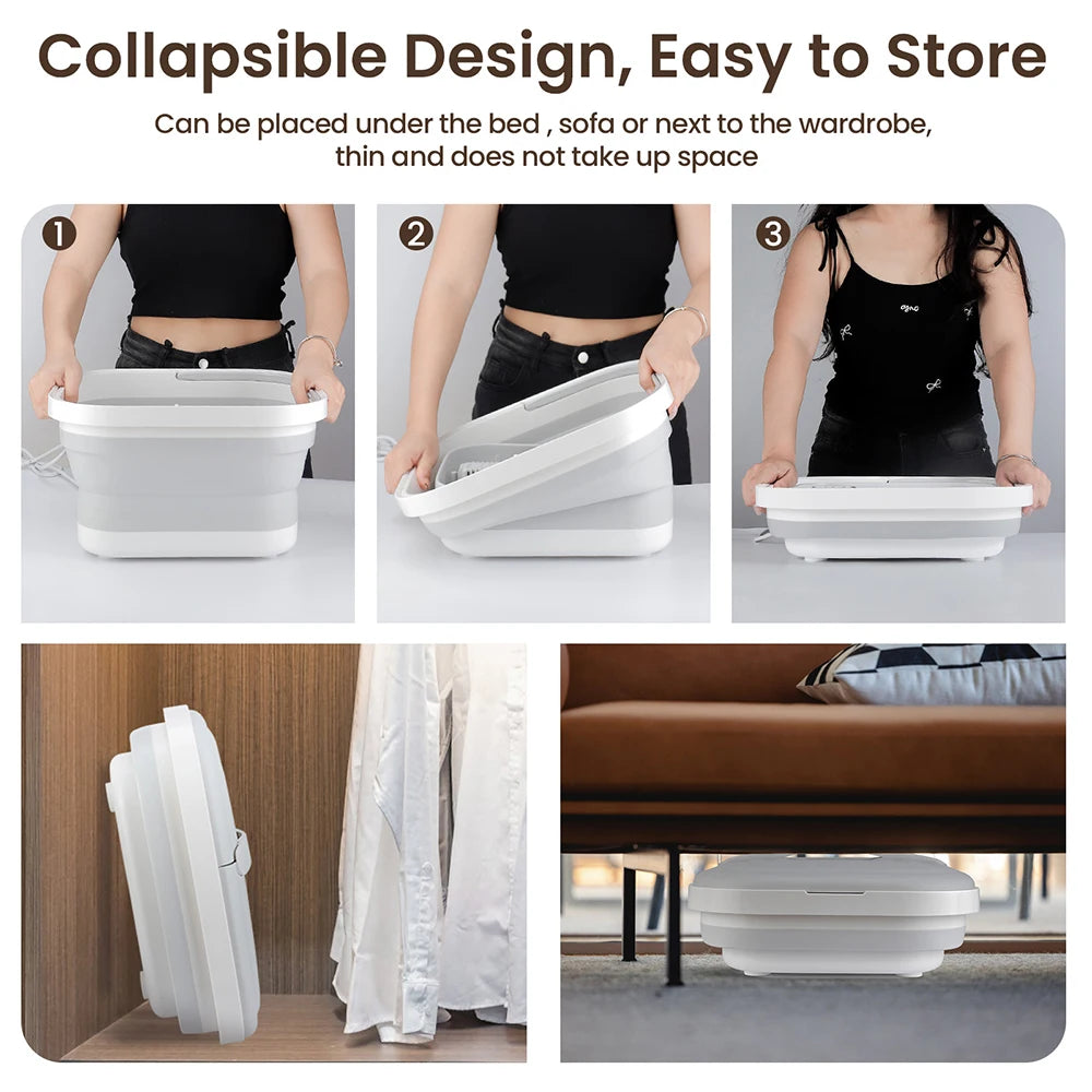 Iebilif Foldable Foot Bath Tub Portable Massage Bucket Spa