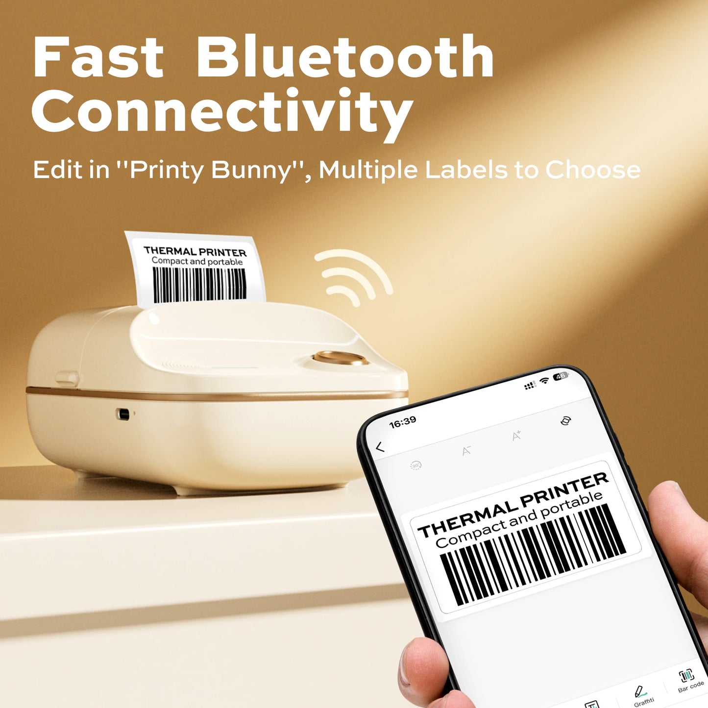 Deli Bluetooth Label Maker Machine, 2-inch Portable Handheld Retro Printer with Tape Cartridge, Inkless Electronic Labeler