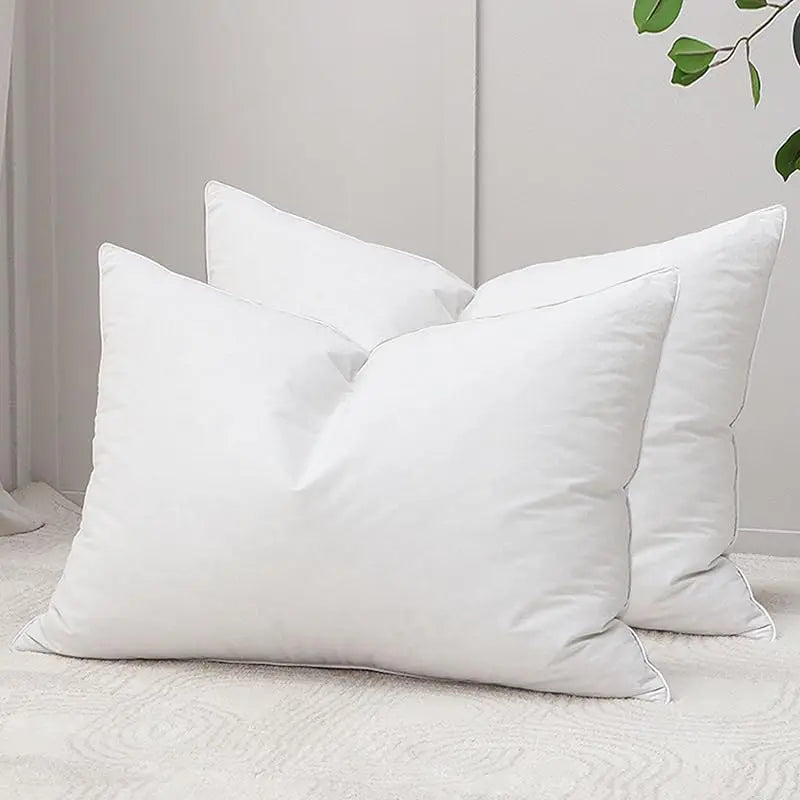Luxury Goose Feather Pillow, Contains 50% Goose Feather, Soft, Fluffy and Breathable, Skin-friendly , Good Support, All Seasons