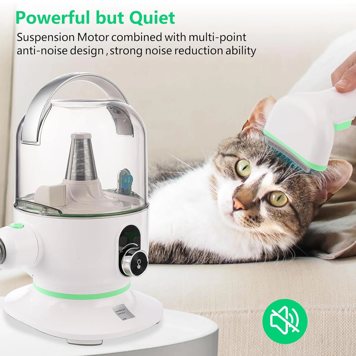 DishyKooker Pet Grooming Kit Vacuum With 5 Tools