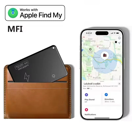 Wallet Tracker Card Ultra-slim Wireless Charging Tracking Location Gps Locator Smart Tag for Apple Device Find My Airtag Locator