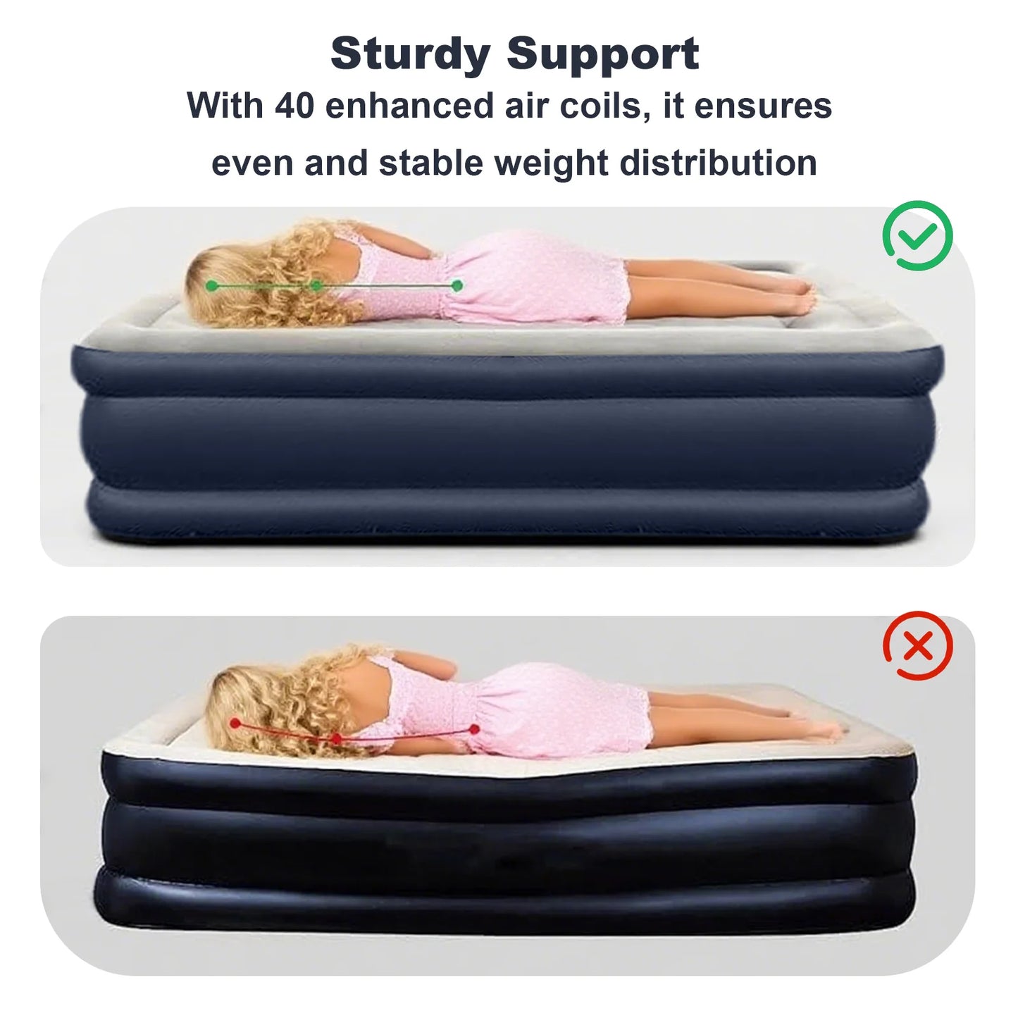 1-2 Person PVC Automatic Inflatable Mattress Camping Home Built-In Pump Bed Thickened For Indoor Outdoor Rest Lazy Sleeping Mat