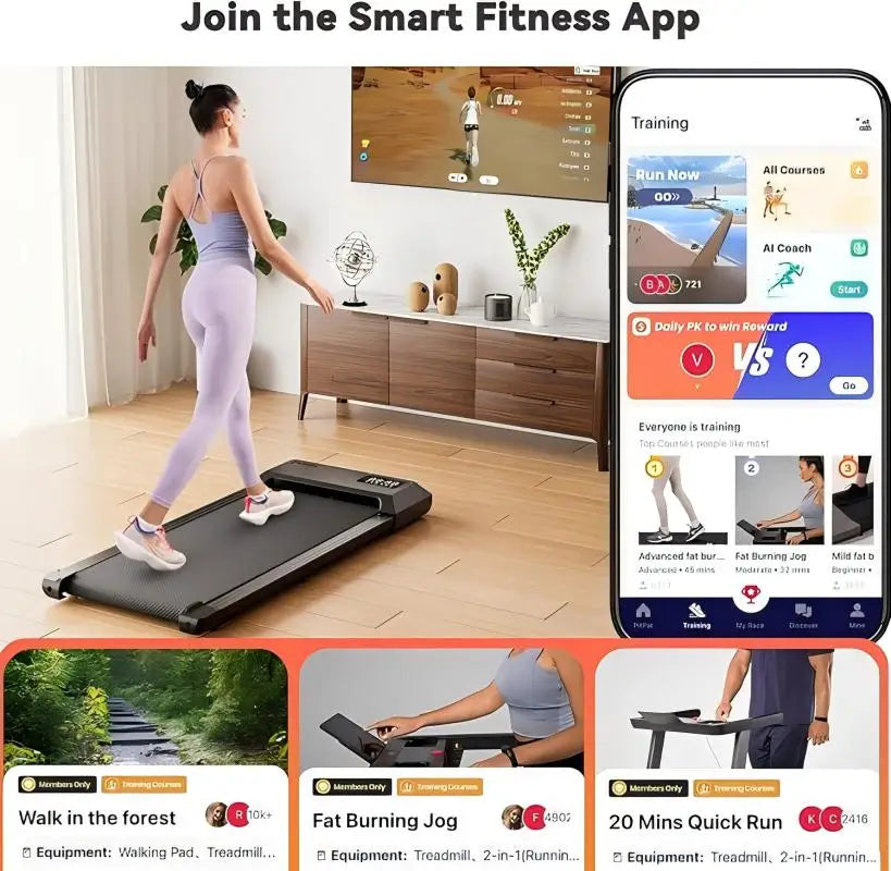 Superun 2 In 1 Home Office Walking Treadmill With App And Remote