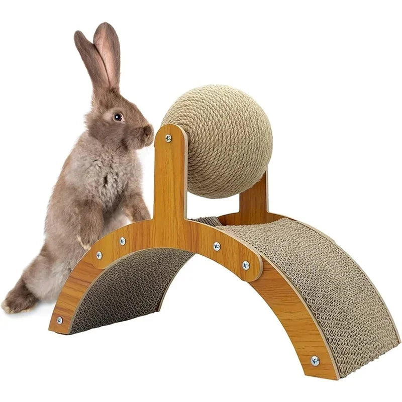 Rabbit Scratch Toy for Cats Kittens Indoor Playing Protect Furniture Natural Sisal Cat Scratcher Pet Training Accessory