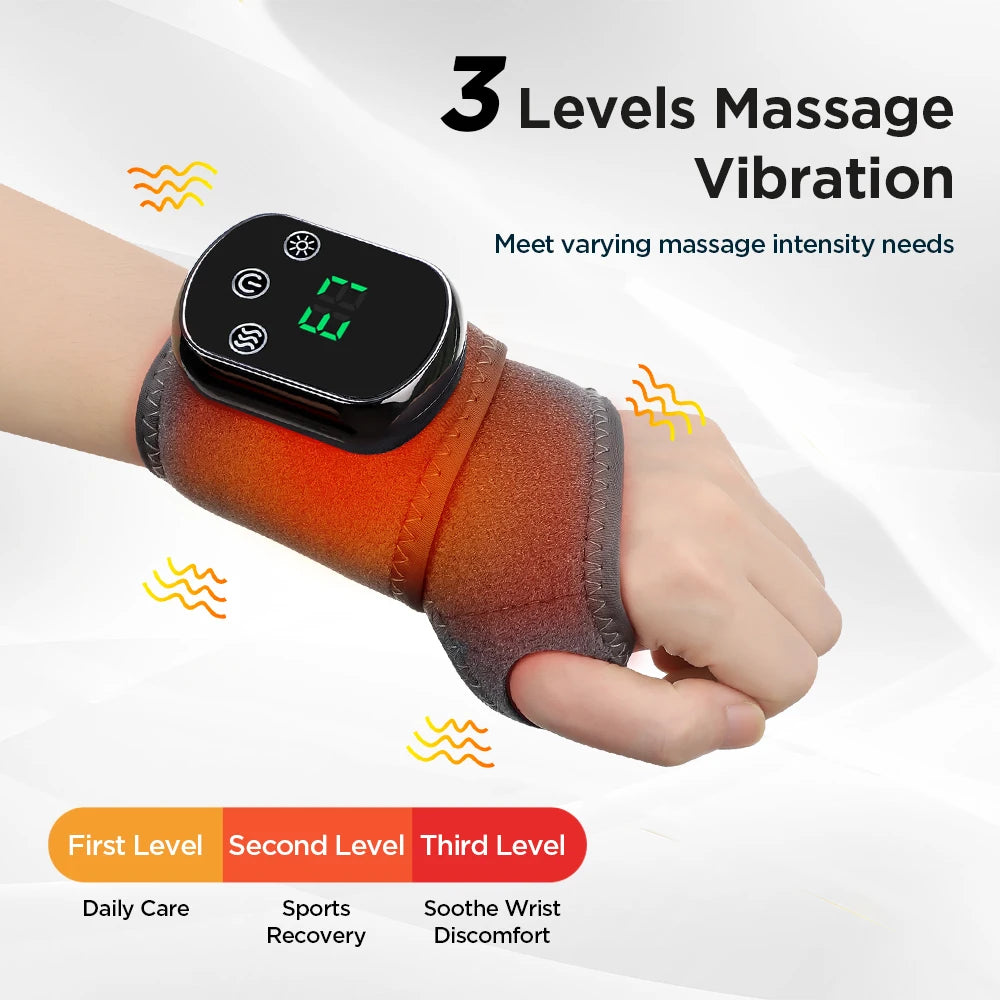 Agdoad Electric Heating Wrist Massager With Levels And Vibration