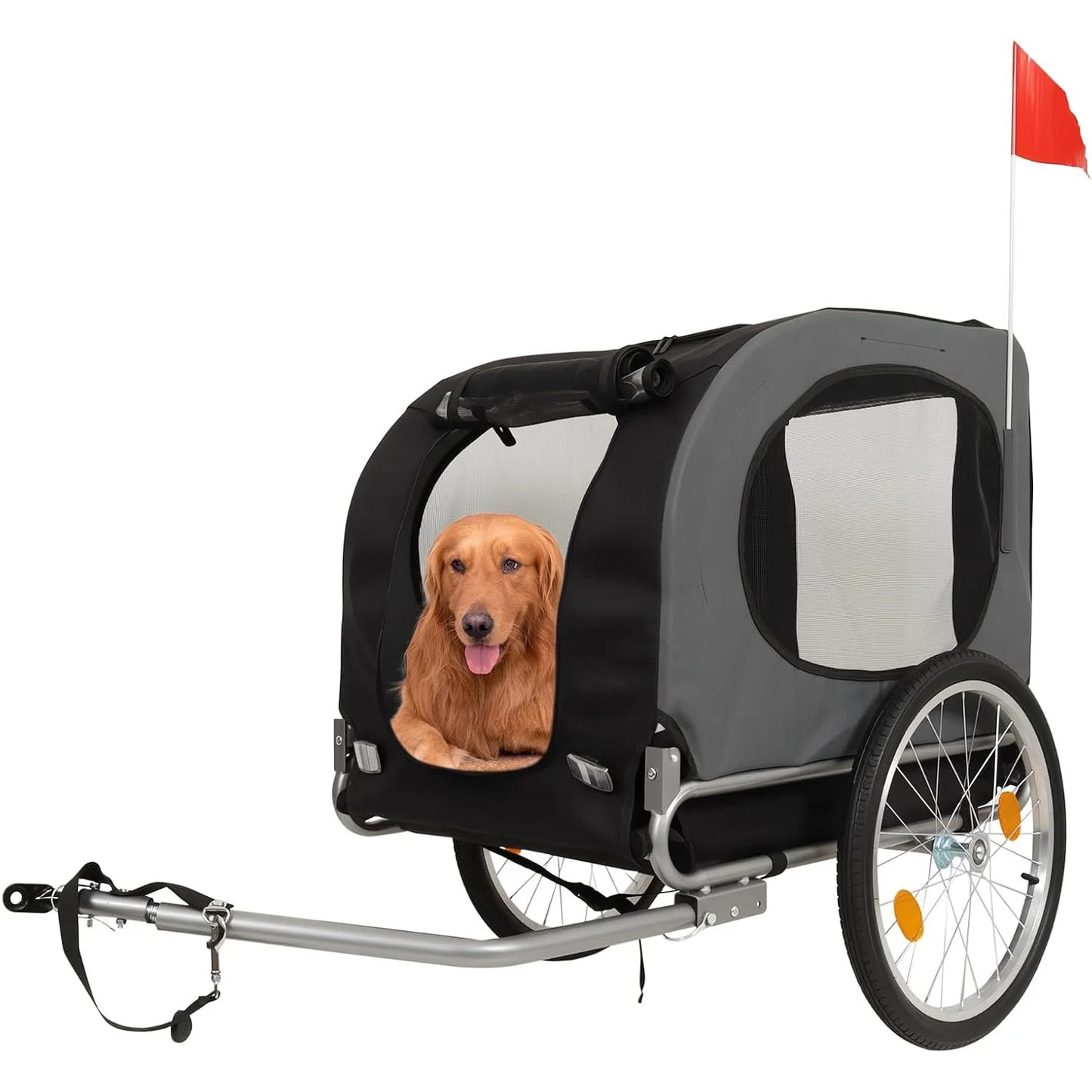 HiMISS Steel Dog Bike Trailer With Universal Coupler Water Resistant