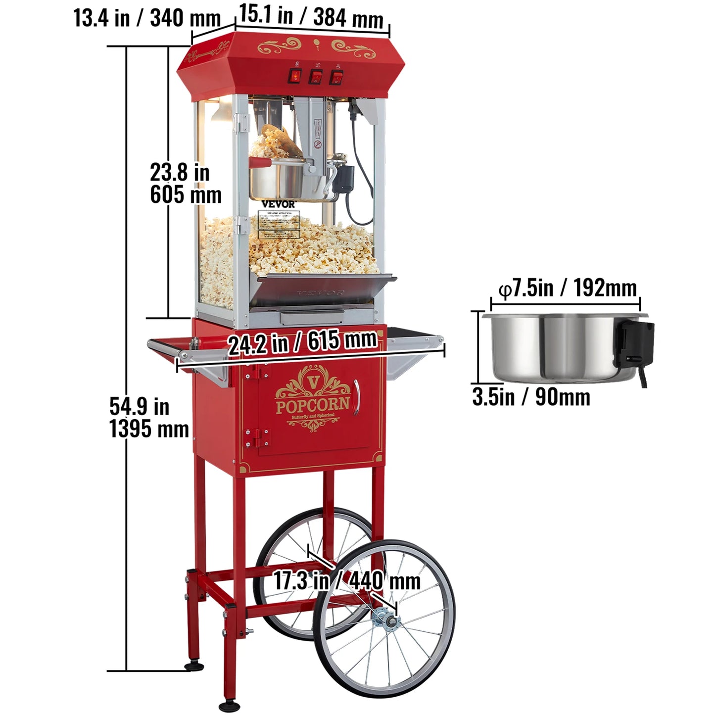 SucceBuy Automatic Electric Popcorn Maker for Commercial Use