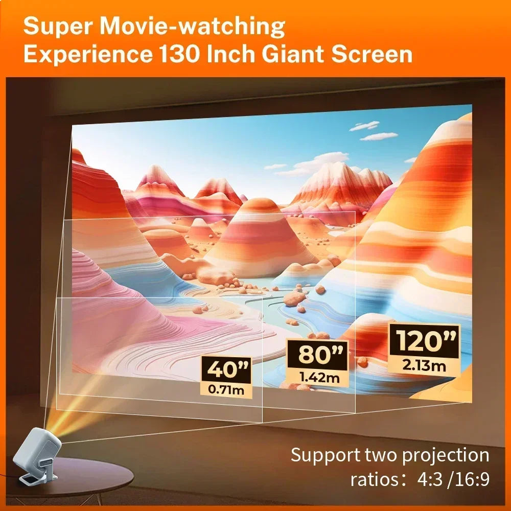 LynCast 4K Upgrated HY300 Projector Native 1080P 450ANSI Projector X3AQ Wifi6 BT5.4 Android 11.0 System Beamer Portable Cinema