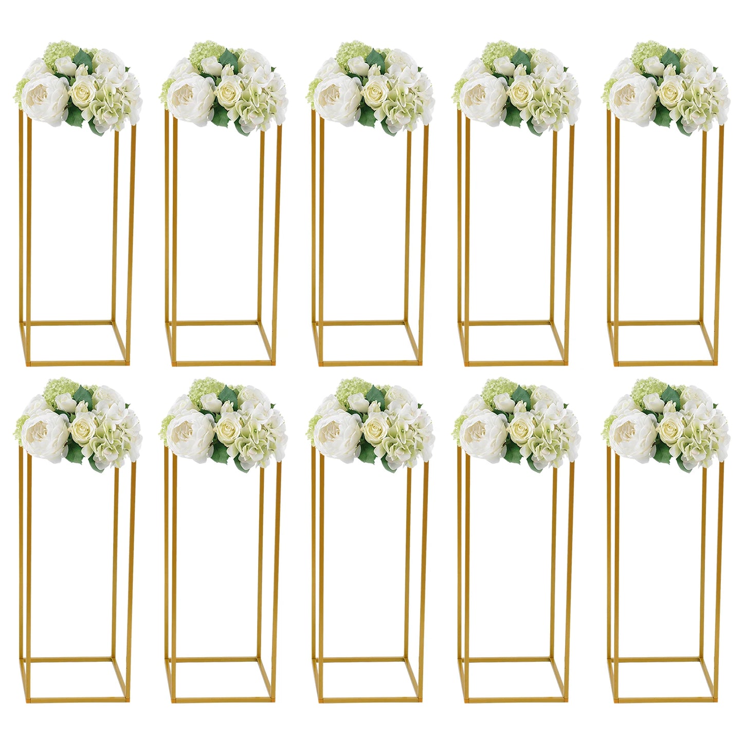 10Pcs 23.6'' Tall Gold Metal Flower Stand for Wedding Table Centerpieces Decor