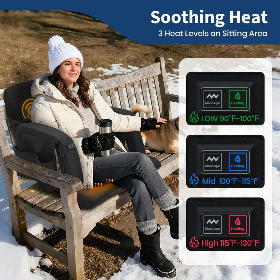 amp Heated Stadium Seats with Back Support and Padded Cushion 3 Level Heating amp Massage Extra Wide Bleacher Chair with AntiSli