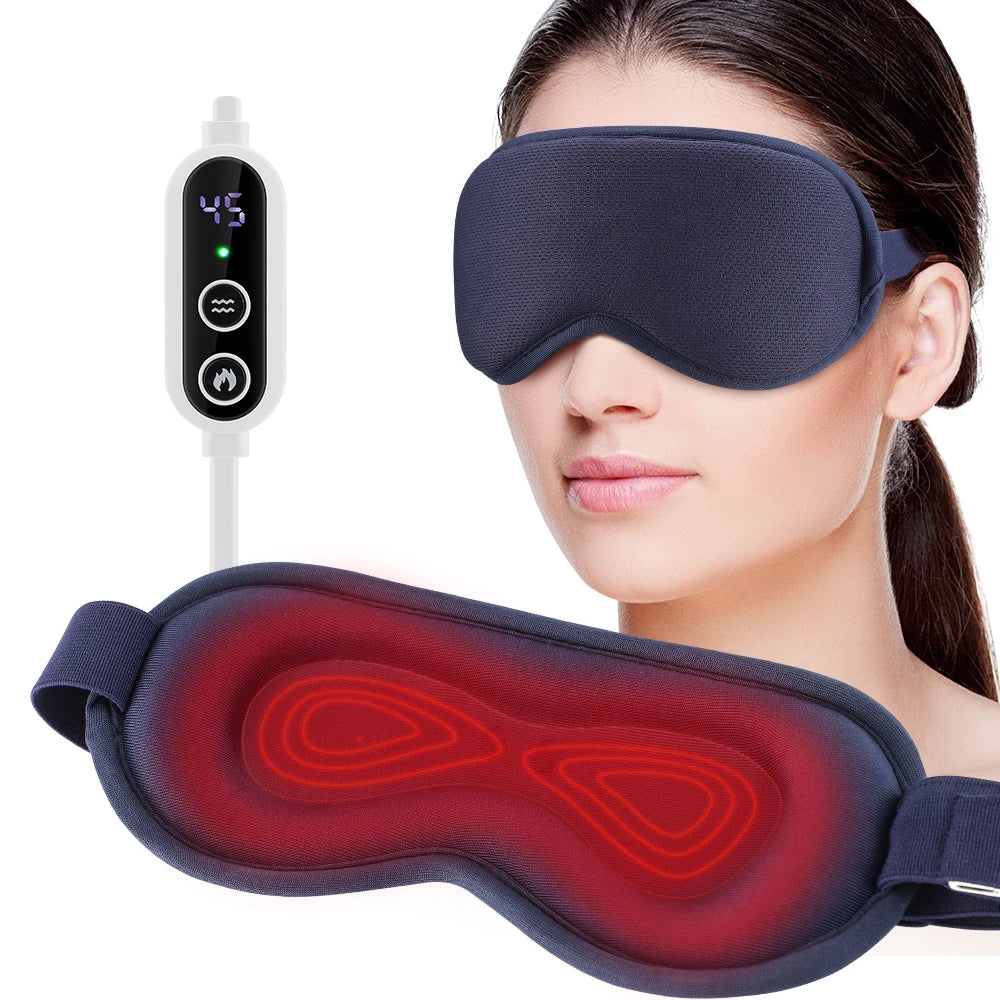 Electric Hot Compress Eye Massage Instrument with Heat Vibration Eye Mask Sleep Aid Device Relieve Eye Fatigue Eyeshade