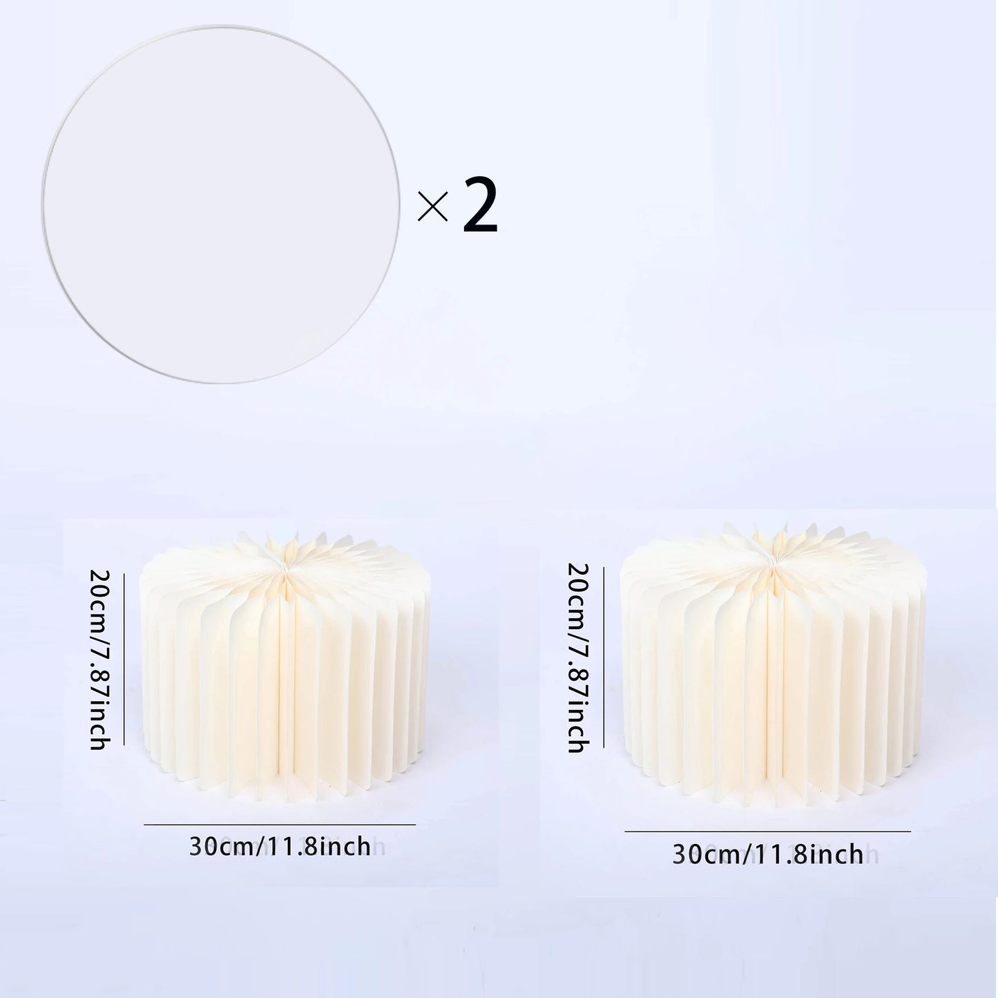2 foldable paper pillars display base, milky white wedding display, birthday party decoration, dessert table paper Roman pillar