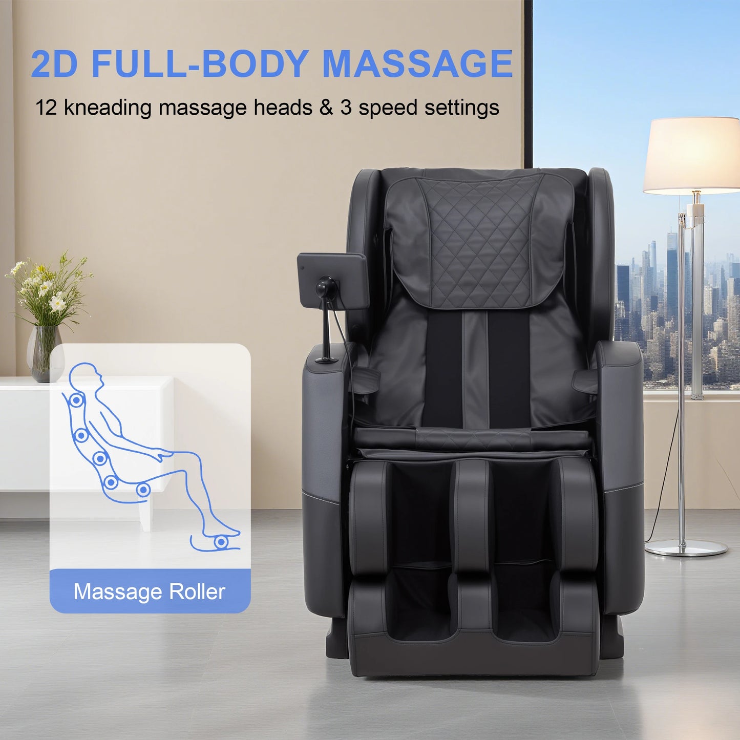 Full Body Zero Gravity Massage Chair, 10 Rollers Massage, Waist Heating, Lcd Touch Screen, 5.1-5.9 Ft, Male/Female Gift