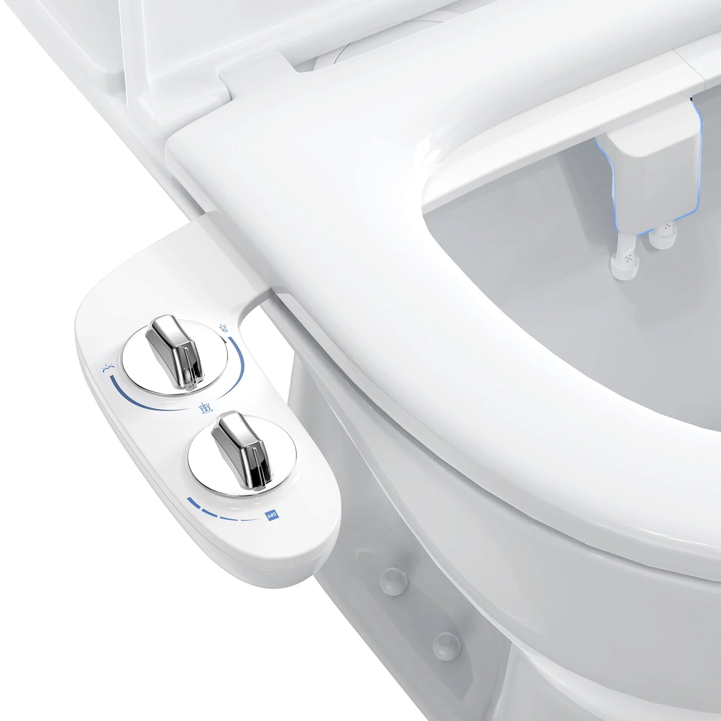 Bidet Attachment for Toilet, Fresh Water Non-Electric Bidet Attachment, Adjustable Water Pressure, Self-Cleaning Dual Nozzles
